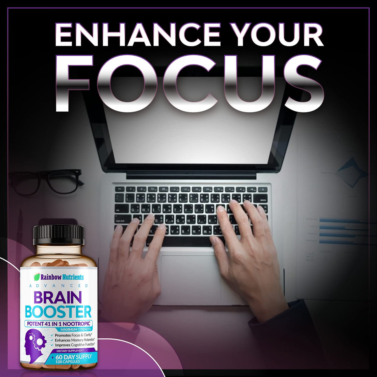 120 V Capsules Brain Support Supplement with DMAE B4224
