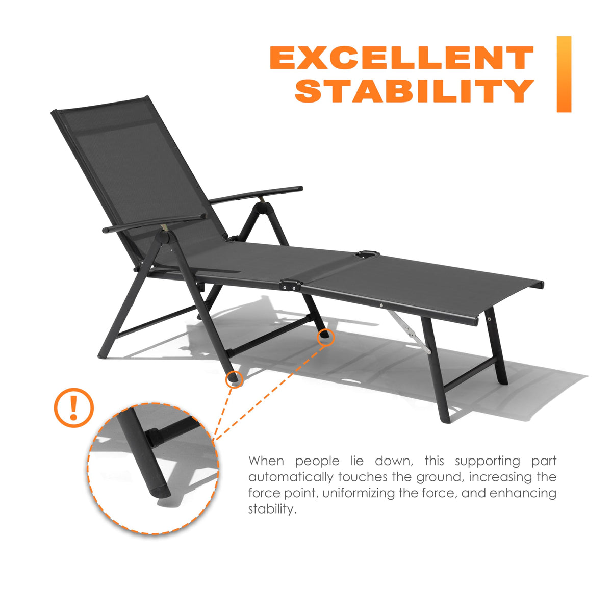 Folding Beach Lounge Chair 2-Pack Grey Textilene O3502