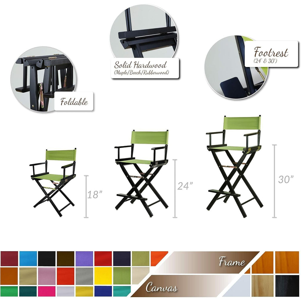 Solid Wood Folding Director's Chair with Canvas Seat U75602
