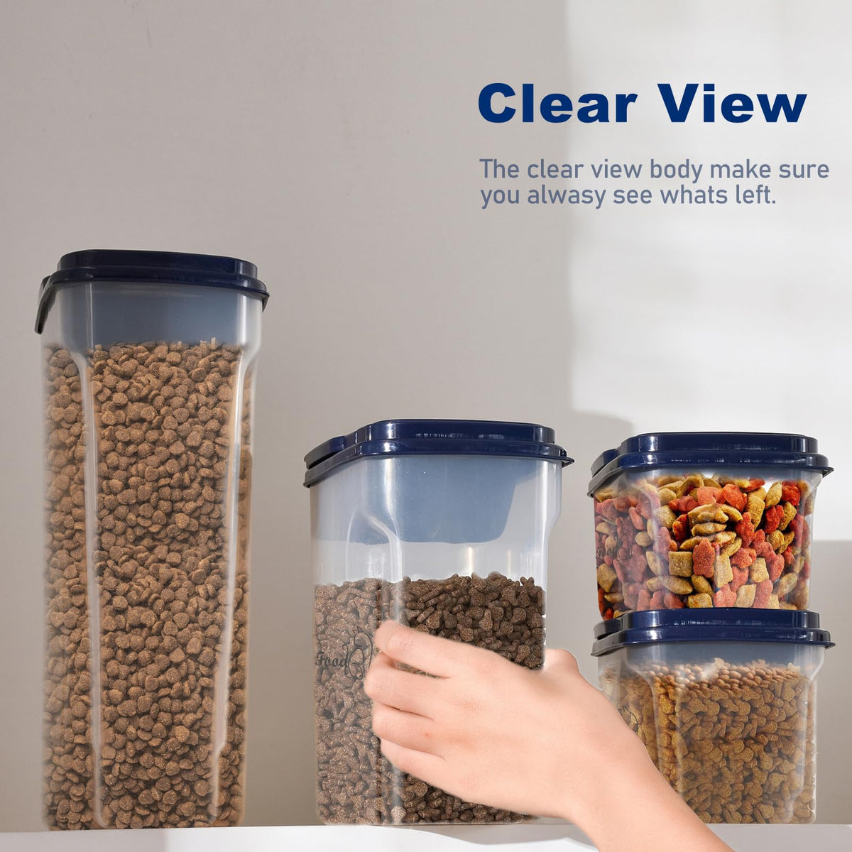 2 Pcs Airtight Pet Food Containers with Pour Spout X7018