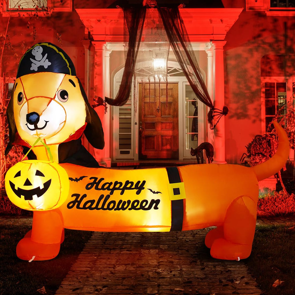 5 FT Halloween Inflatable Dachshund with LEDs O508