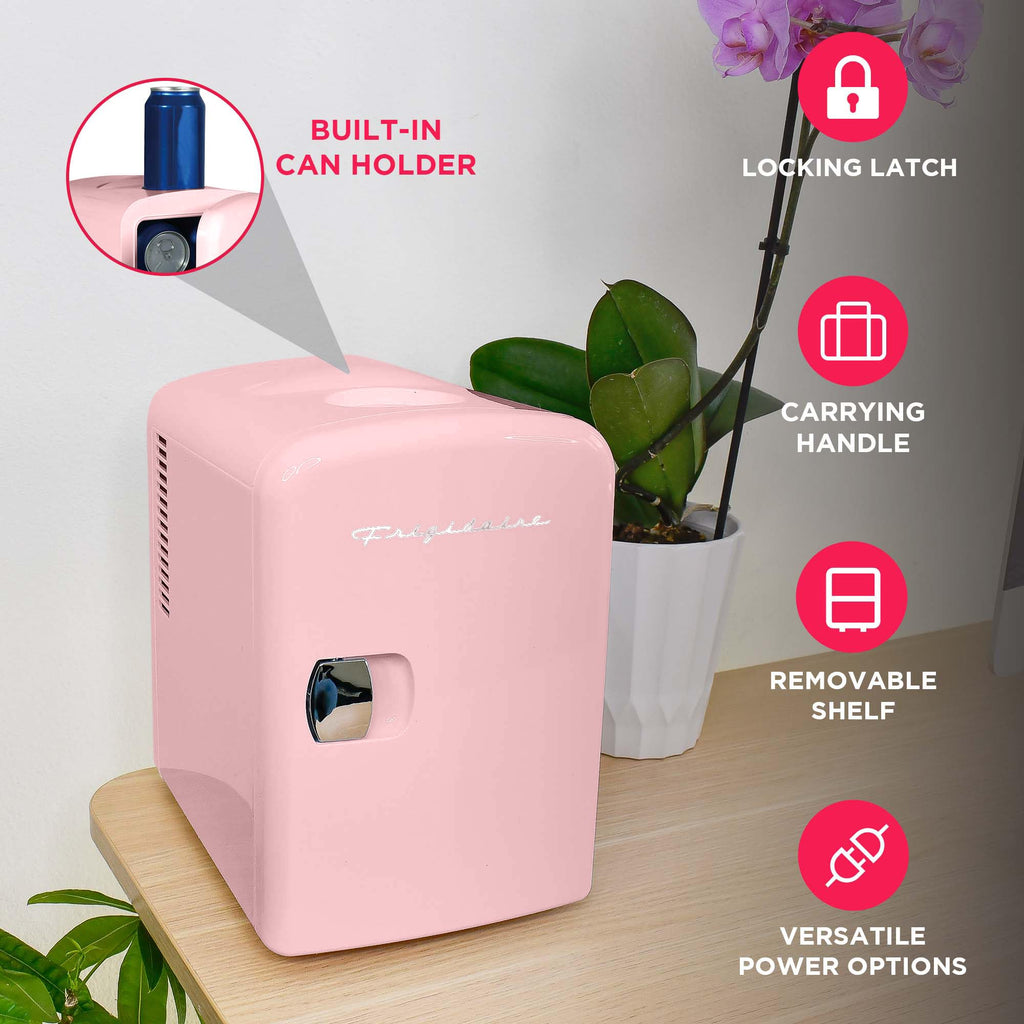 Mini Portable Compact Personal Fridge, 4 Liter Capacity, Pink N89249