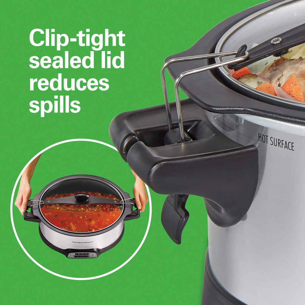 Programmable 6 Quart Slow Cooker with Travel Lid Lock P23452
