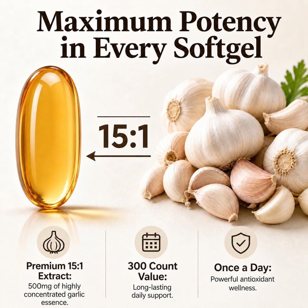 Odorless Aged Garlic Extract 300 Softgels D5678