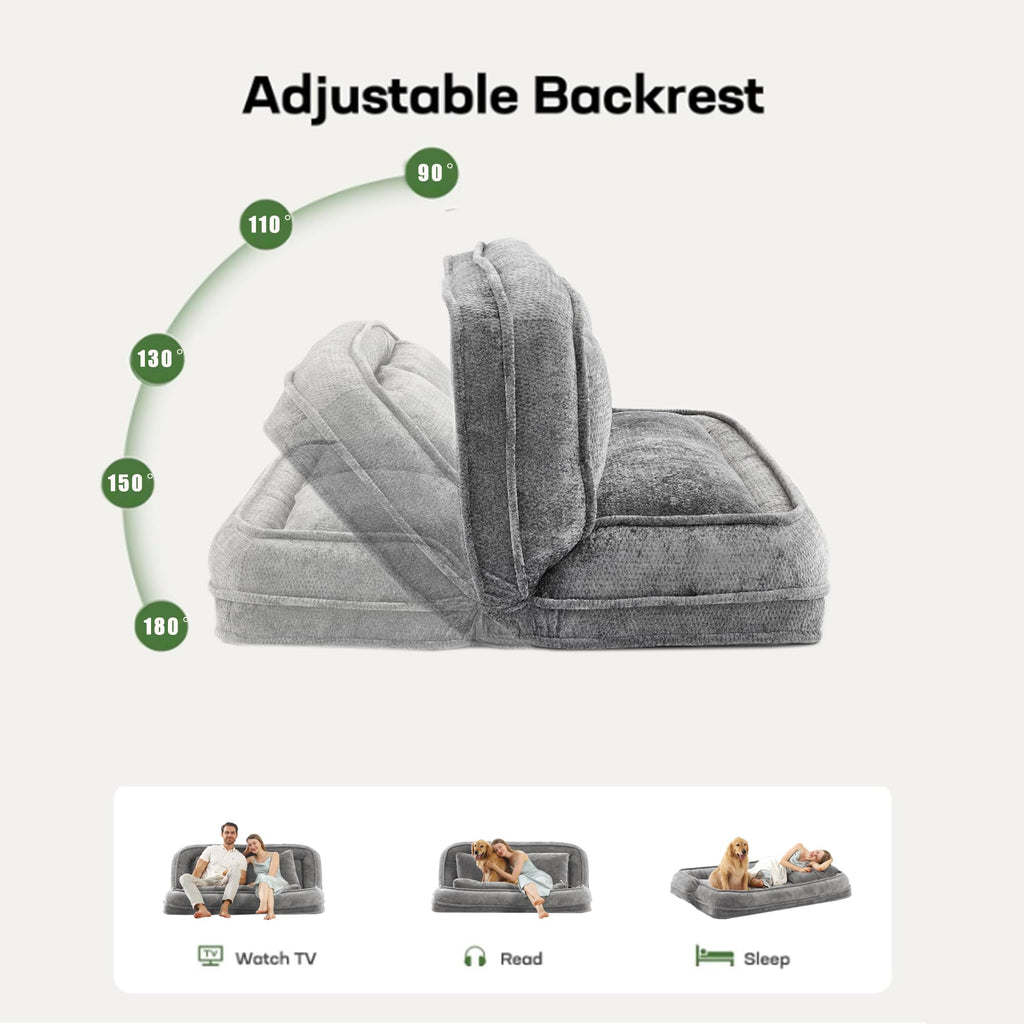 Oversized Convertible Floor Sofa Bed with 3 Pillows X423