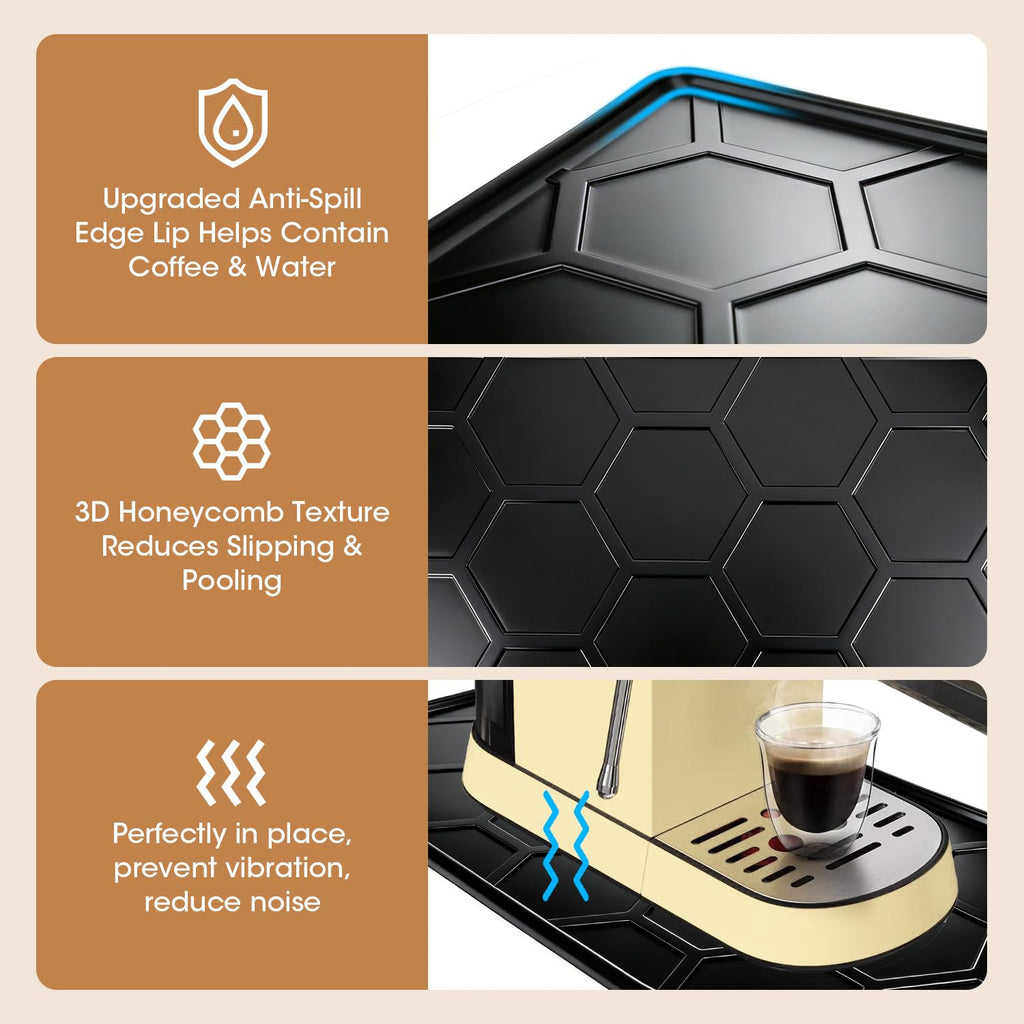 Silicone Coffee Mat 16.1"x8.1" Black G158