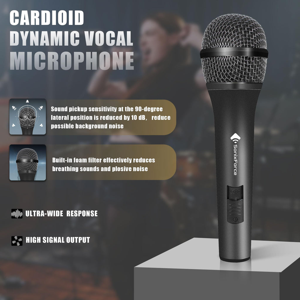 Dynamic Handheld Vocal Microphone with XLR to 1/4'' Audio Cable W991