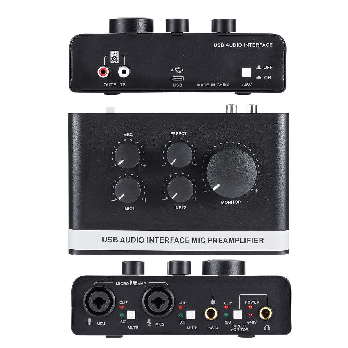 USB C Audio Interface with 48V Phantom Power K7237