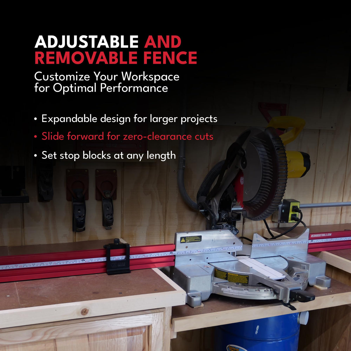 24 or 36-Inch Adjustable Aluminum Miter Station Fence Kit V750