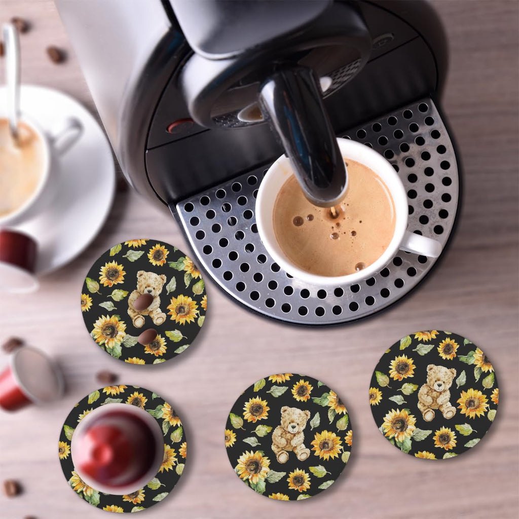 Round Absorbent Ceramic Coasters Set of 4 T2833