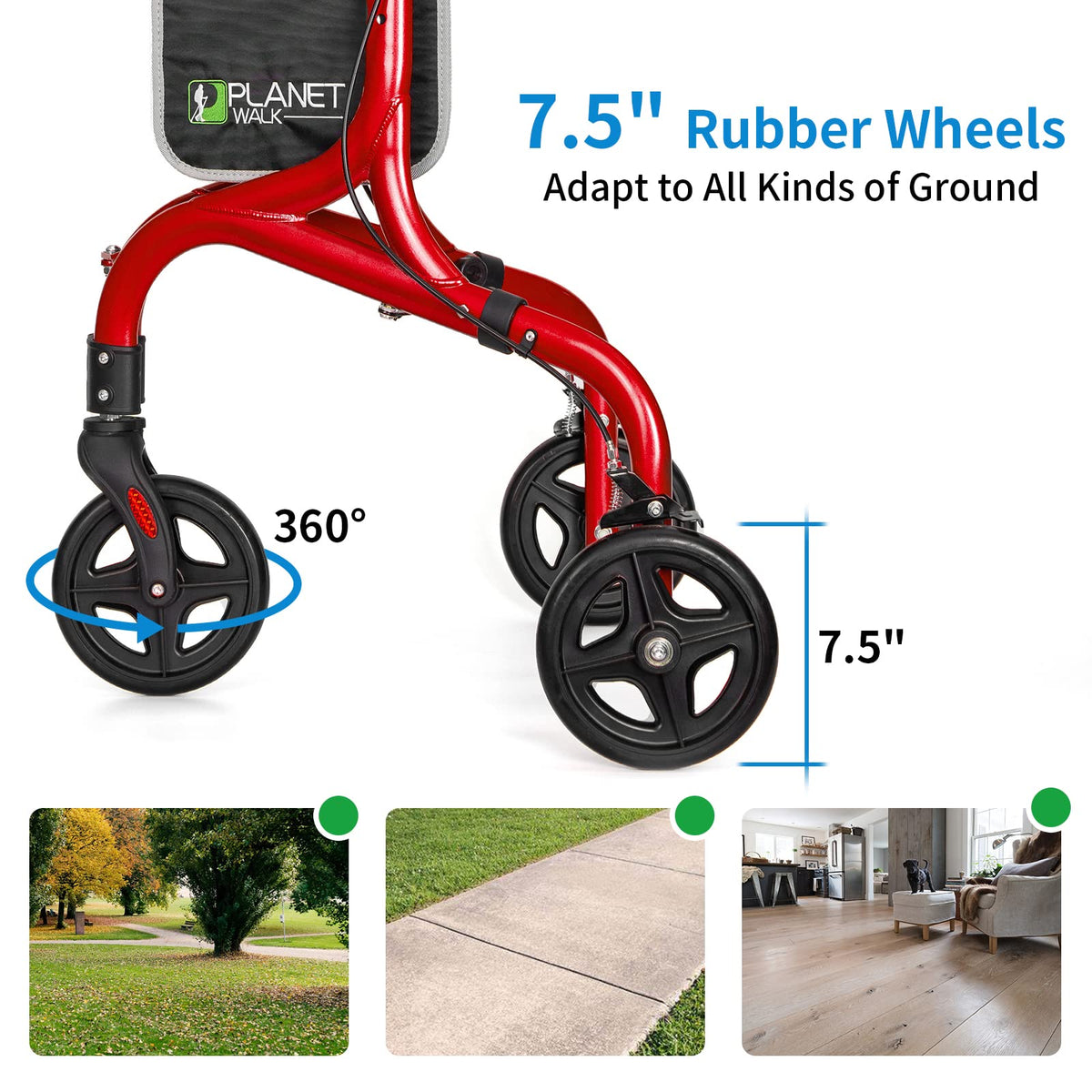 3 Wheel Foldable Aluminum Rollator Walker J5345