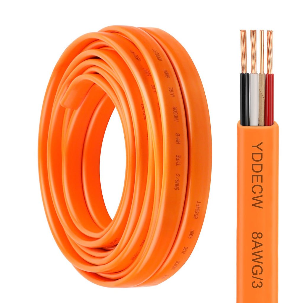 8 AWG 3 Conductor Non-Metallic Sheathed Cable 10FT Orange K49595