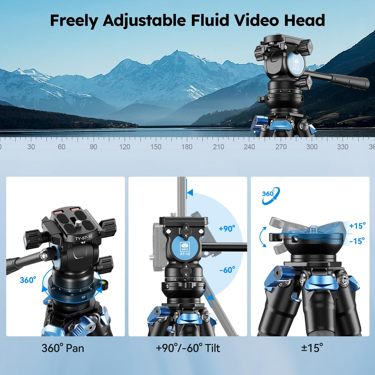 Carbon Fiber Tabletop Tripod Kit with Fluid Head T708443