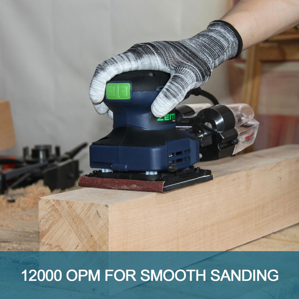 2.4 Amp 1/4 Sheet Electric Palm Sander with 12Pcs Sandpapers W352