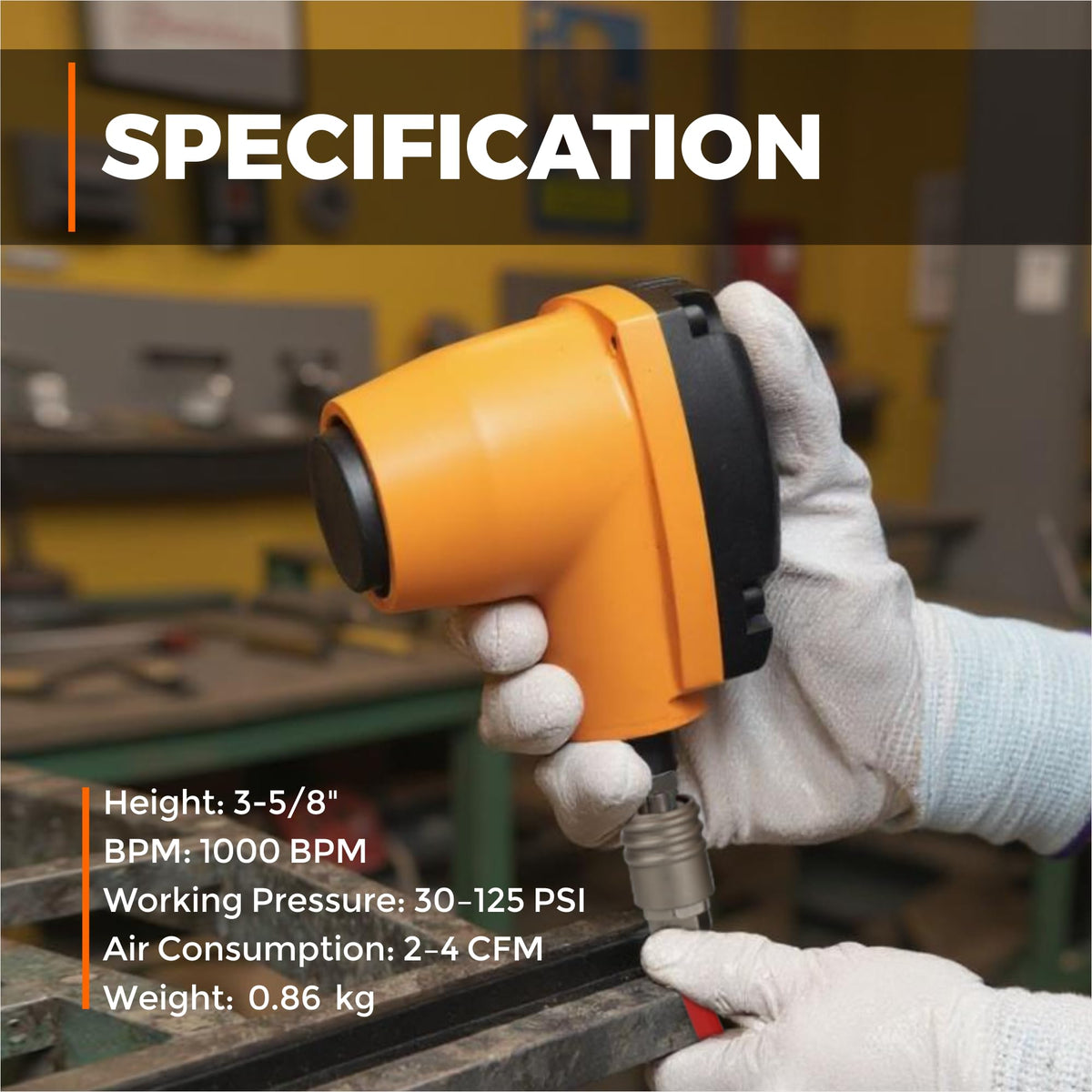 Pneumatic Palm Hammer with Non-Marring Tip A116743