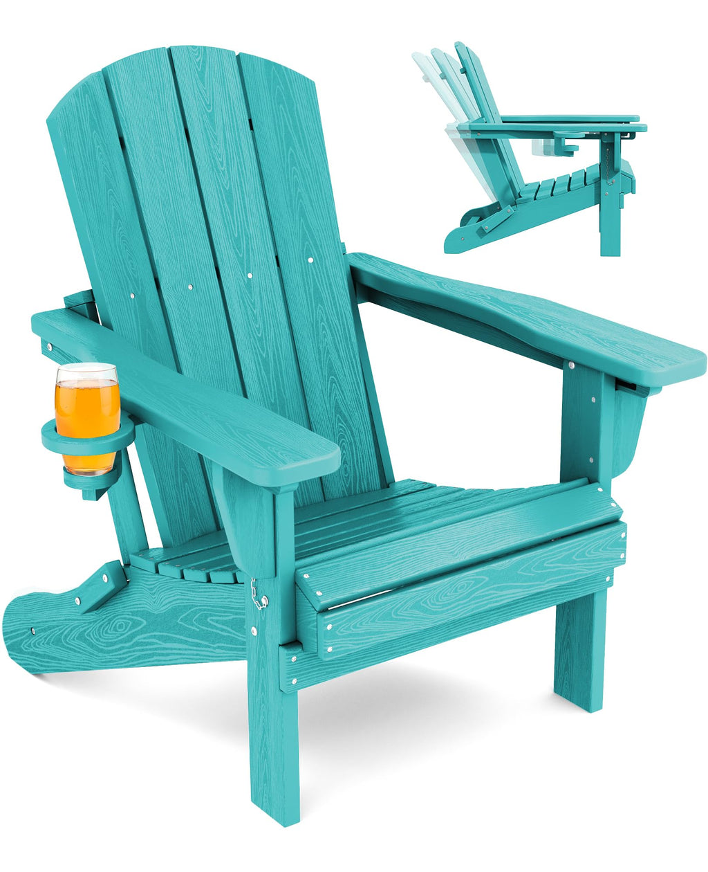 Folding Adjustable Adirondack Chair with Cup Holder Z933