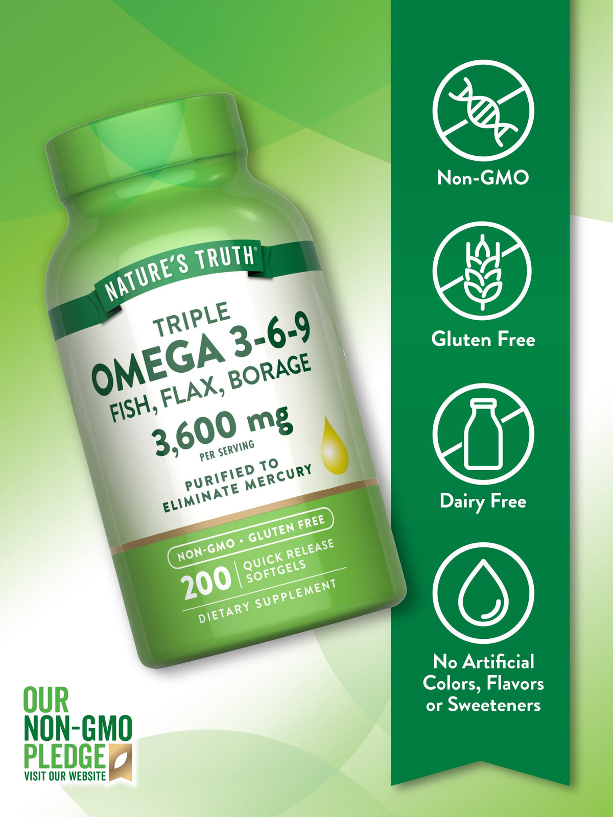 Omega 3 6 9 3600mg 200 Softgels K827