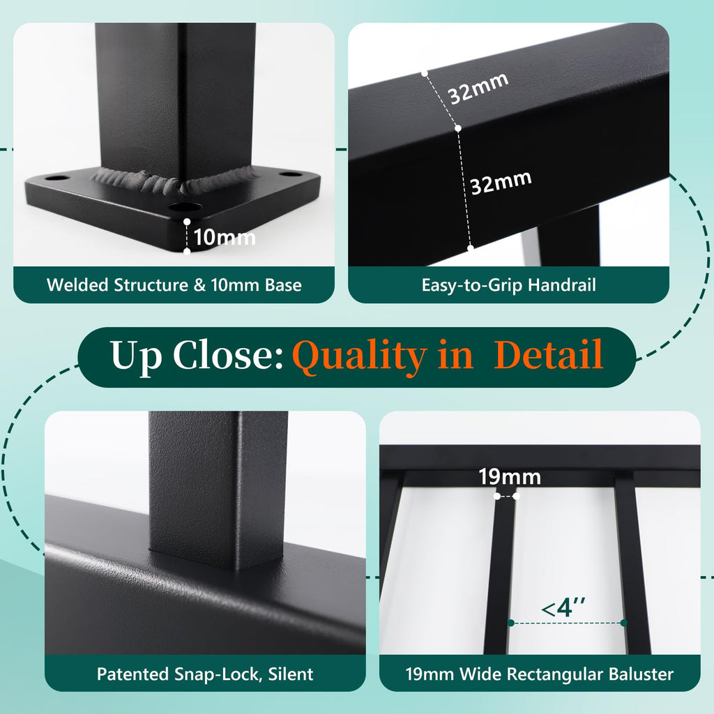 Aluminum Angle-Adjustable Stair Railing Kit I437973