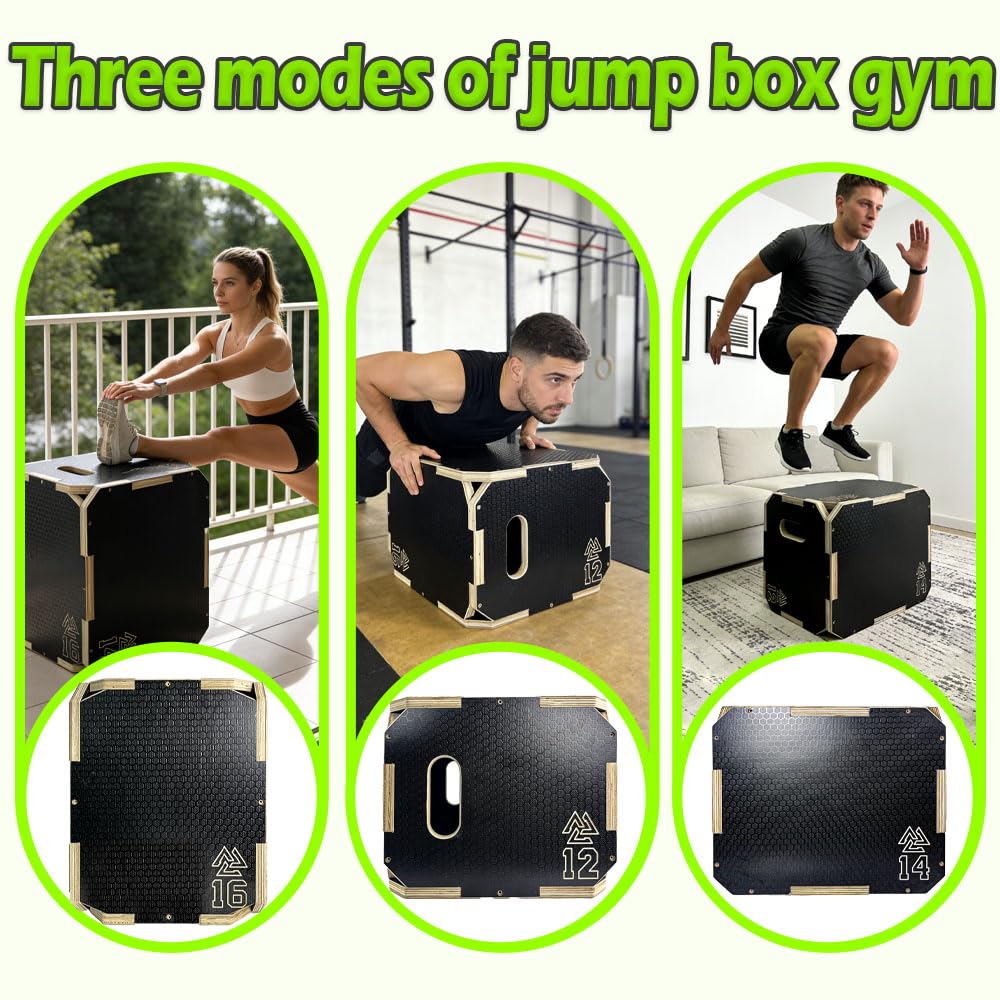 3 in 1 Non-Slip Wooden Plyometric Jump Box U291277