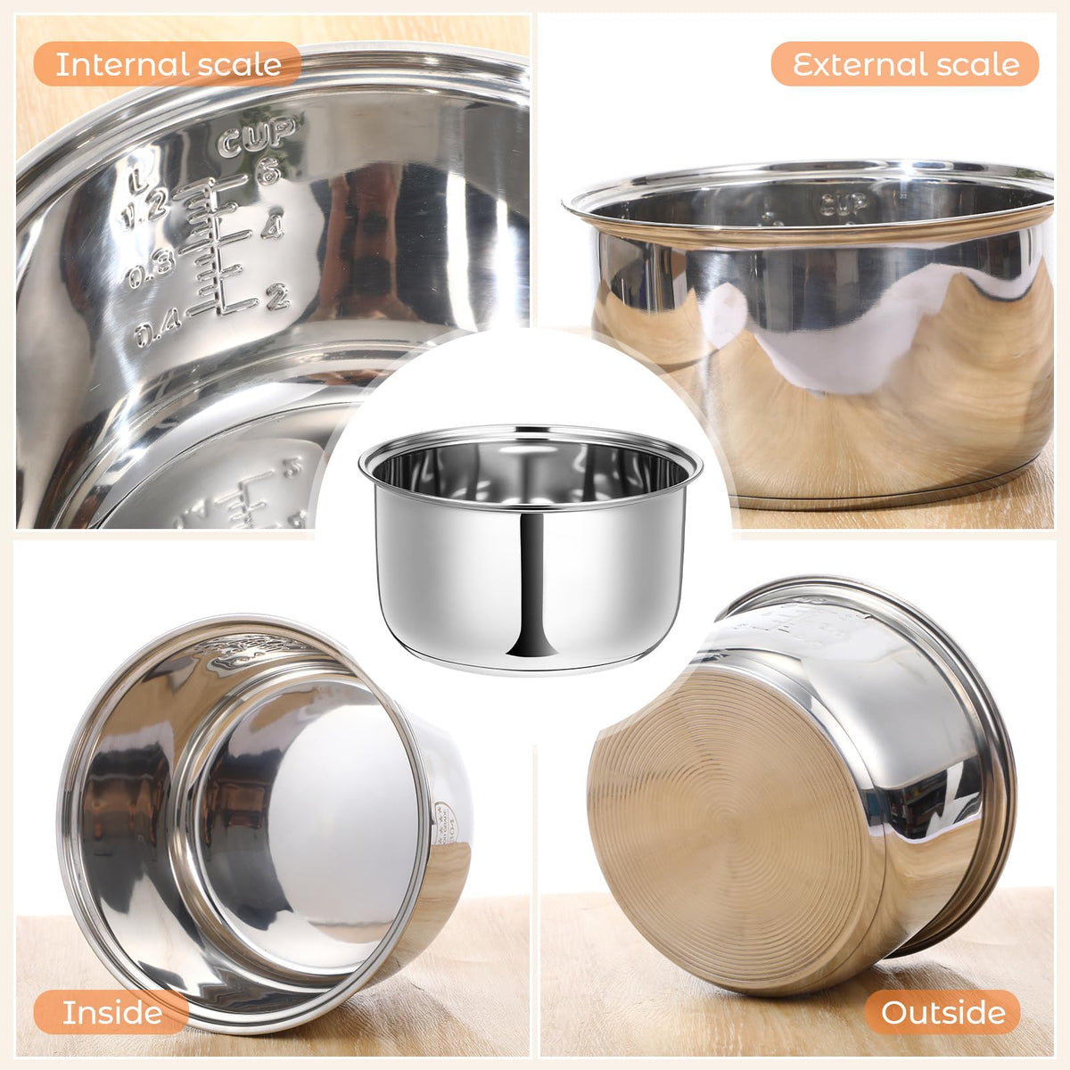 304 Stainless Steel Inner Pot 5.5 Cups Rice Cooker I3604