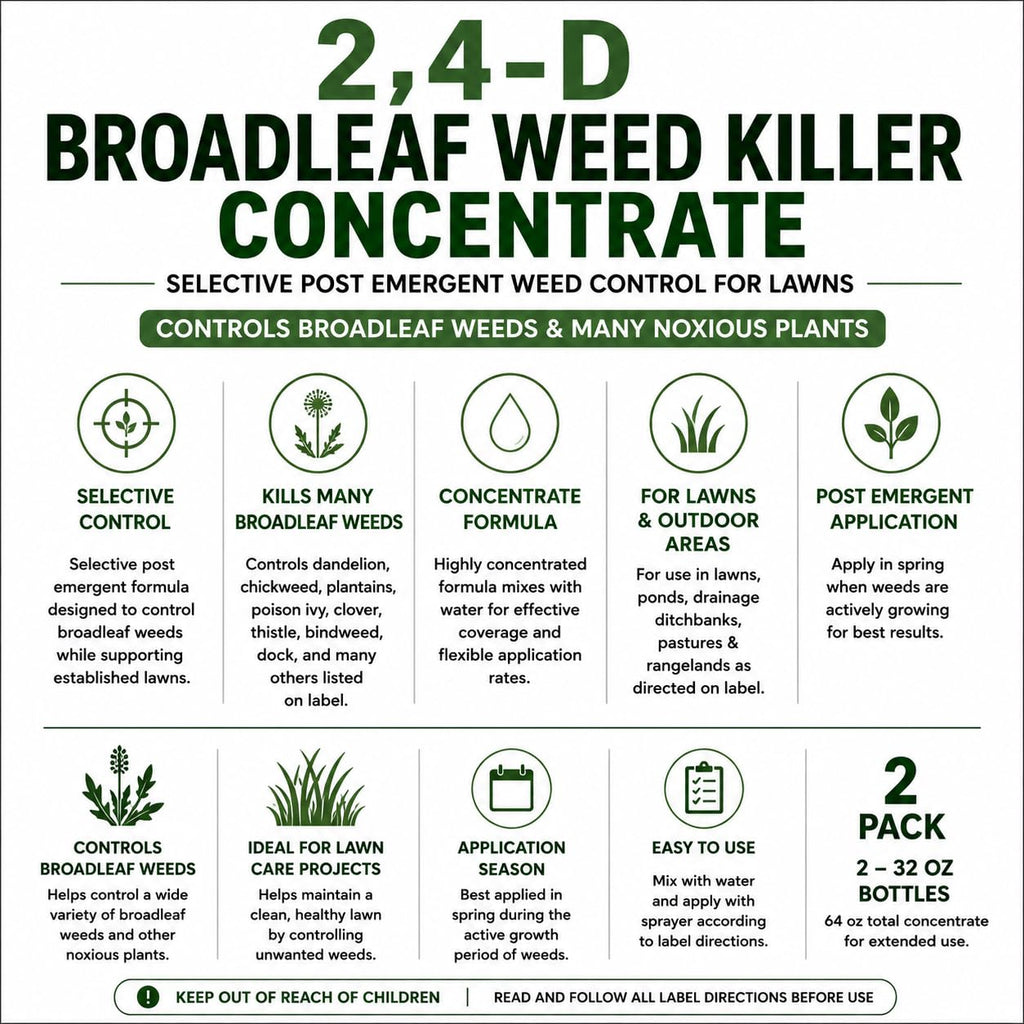 2,4-D Broadleaf Weed Killer Concentrate 32 oz 2 Pack T357478