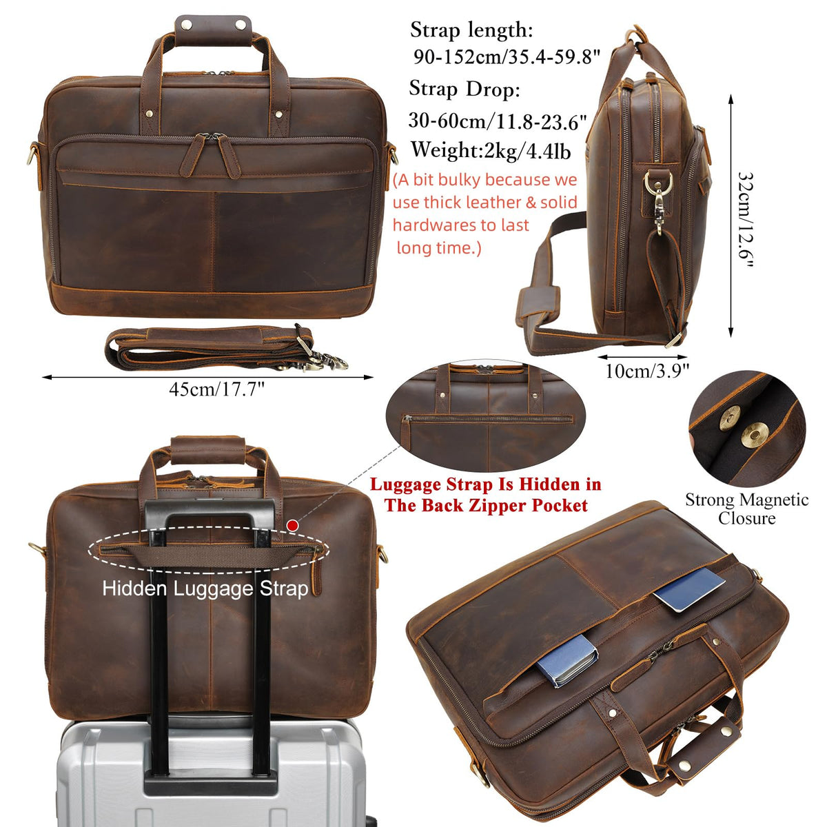 Leather Laptop Briefcase A69831