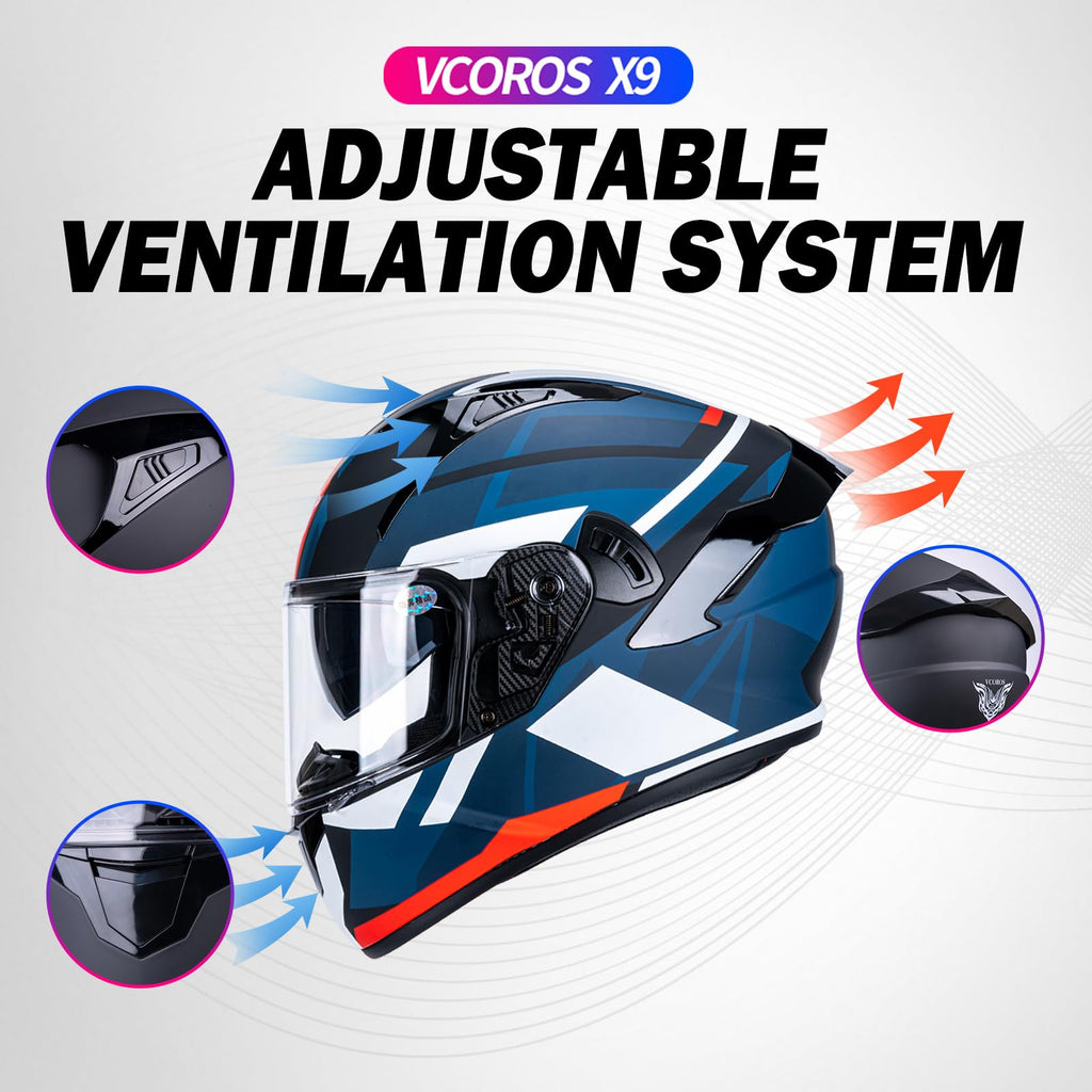 Full Face Dual Visor Motorcycle Helmet J423