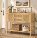 Rattan Console Table with 2 Doors & 2 Drawers D86593
