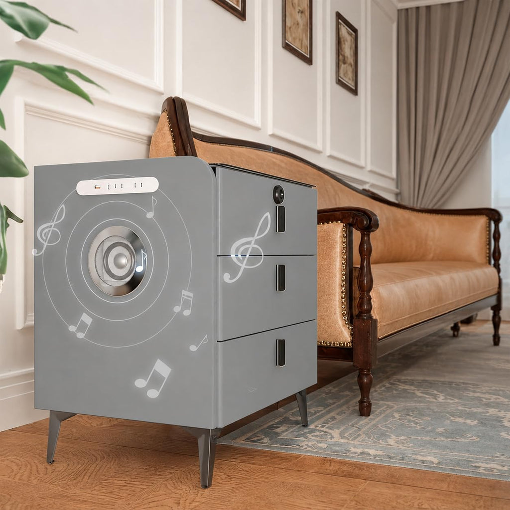 Wireless Charging Fingerprint Lock Nightstand X27036