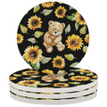 Round Absorbent Ceramic Coasters Set of 4 T2833