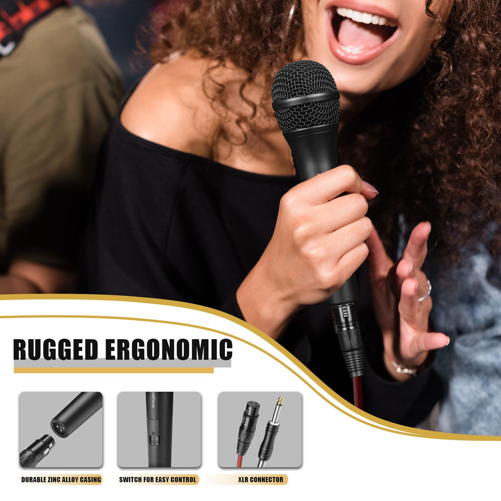 Dynamic Handheld Vocal Microphone with XLR to 1/4'' Audio Cable W991
