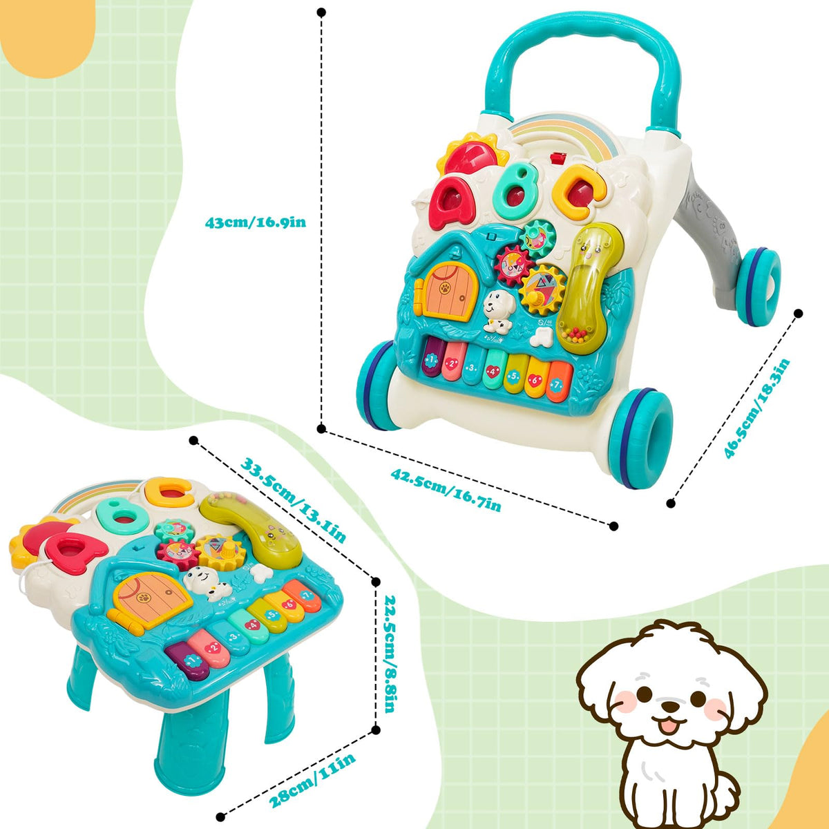 3 in 1 Baby Walker with Sounds Music Play Panel P4524