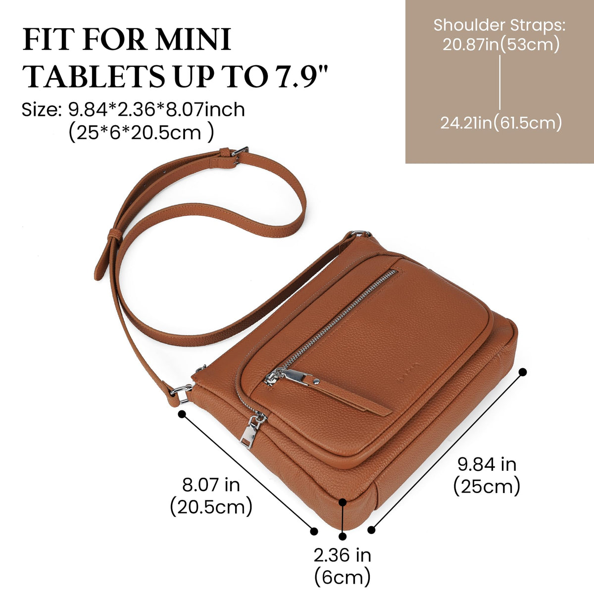 Anti Theft Genuine Leather Crossbody Bag with Wallet P955549