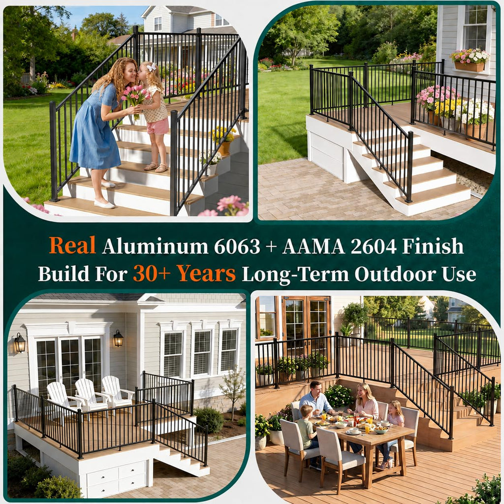 Aluminum Angle-Adjustable Stair Railing Kit I437973