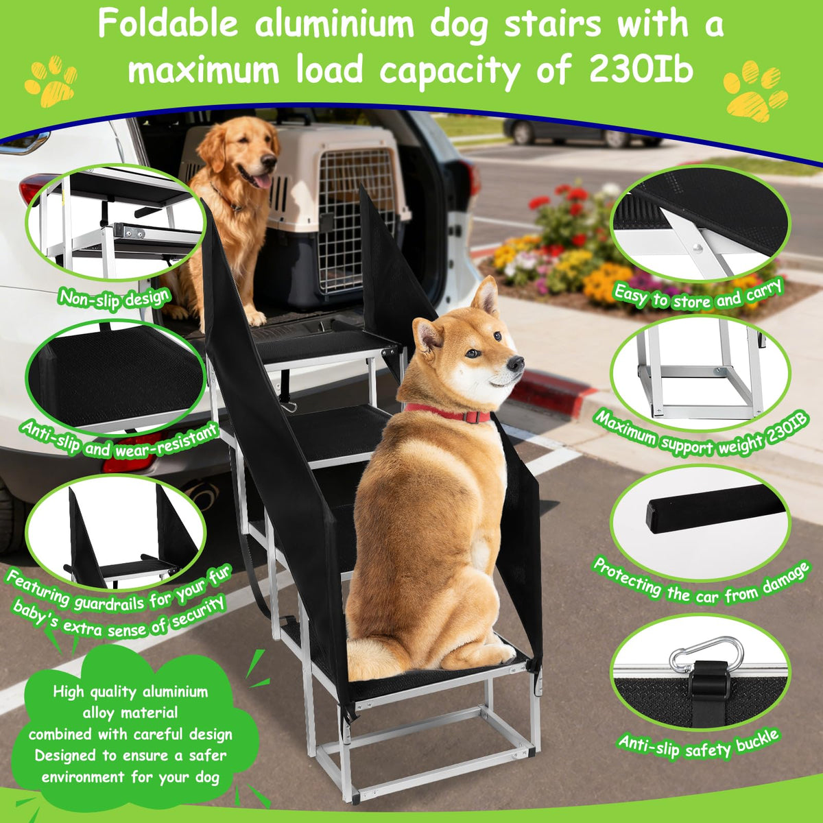 Dog Stairs with Guardrail Q76305