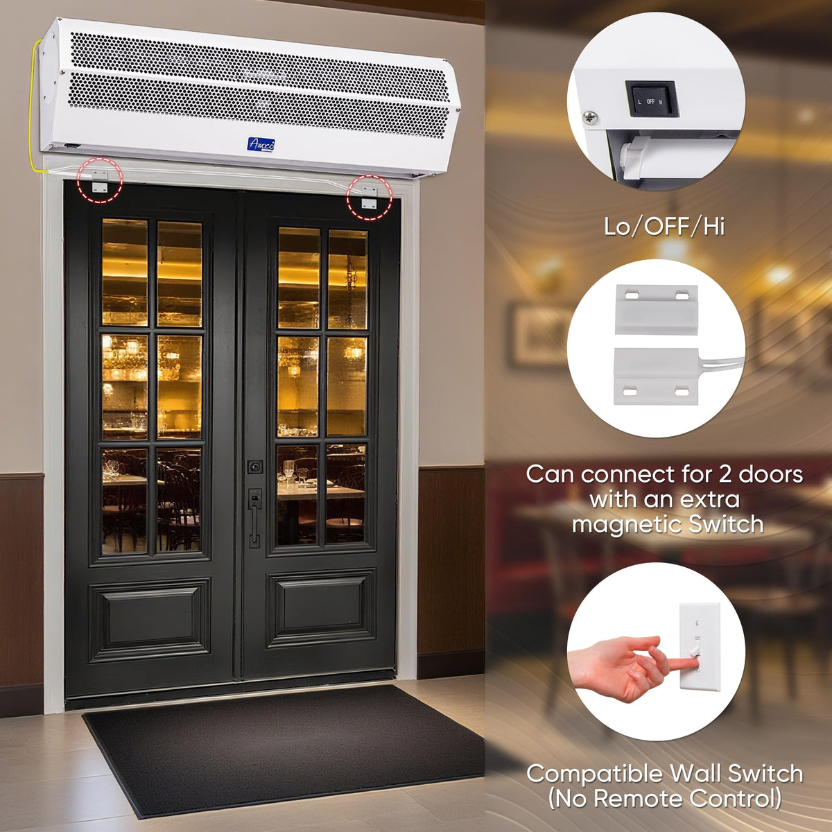 42" 2 Speeds 1350CFM Indoor Air Curtain I9329