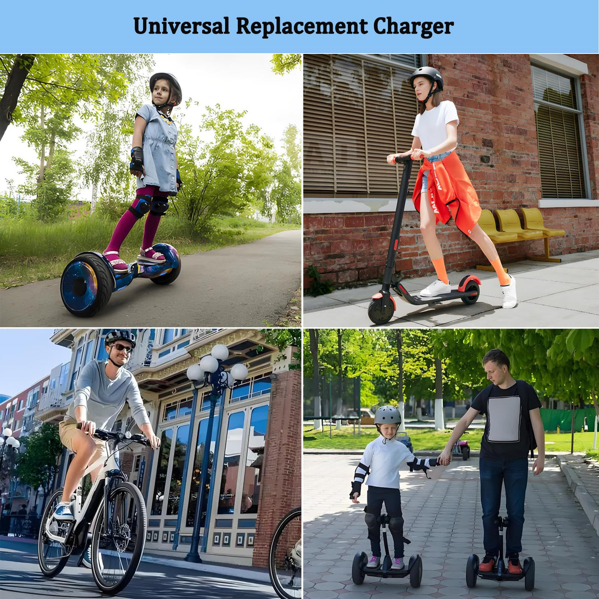 42V 2A Electric Scooter Charger with 4 Plugs A4022