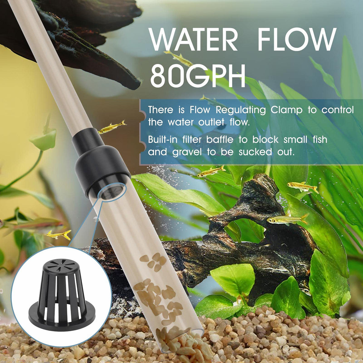 Small Manual Aquarium Gravel Cleaner with Suction Ball K54262