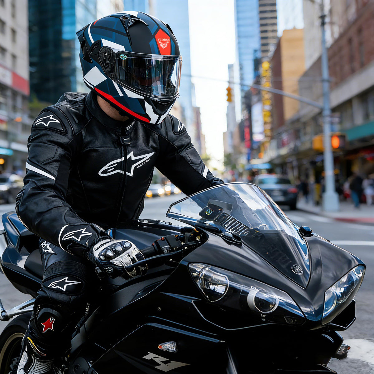 Full Face Dual Visor Motorcycle Helmet J423