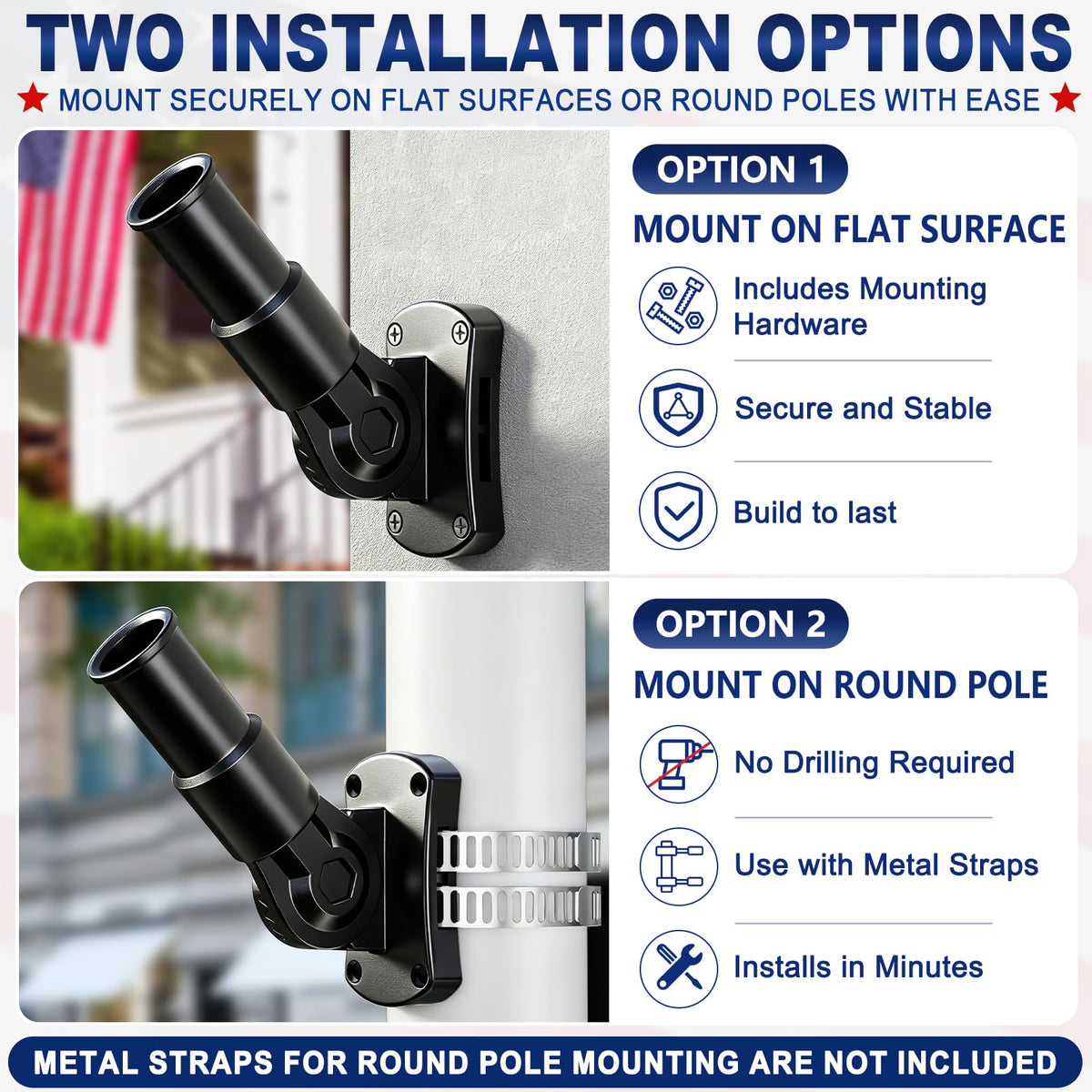 Heavy Duty Stainless Steel Flag Pole Holder I8243