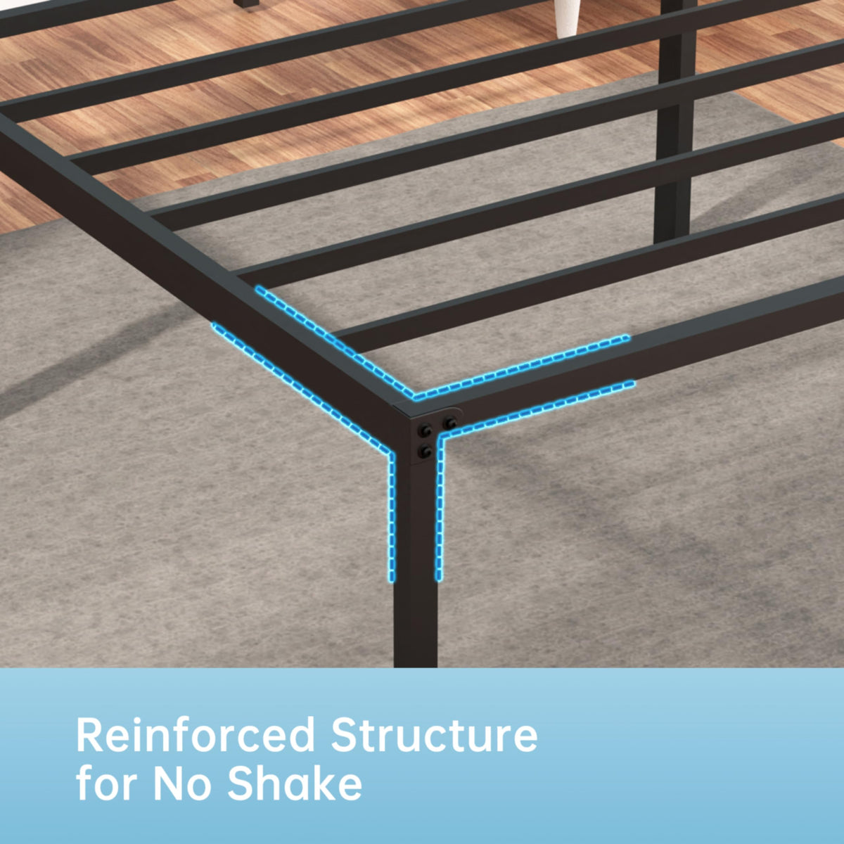 18 Inch Metal Full Bed Frame with Storage O87855