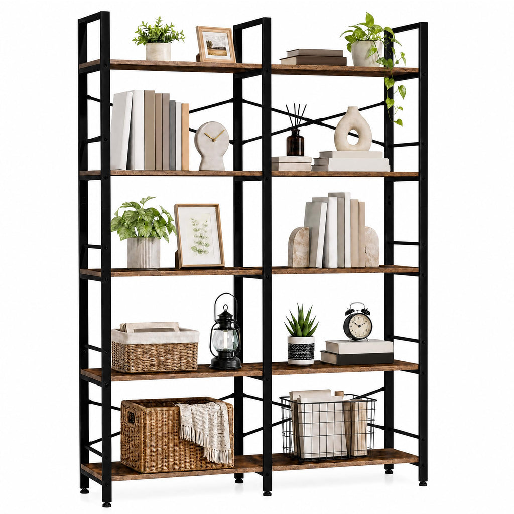 5 Tier Bookshelf with 10 Open Shelves E240
