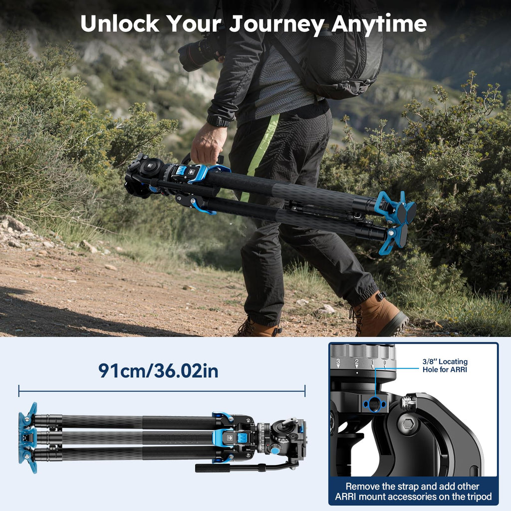 Carbon Fiber Video Tripod with Fluid Head K415301