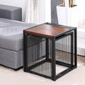 Set of 2 Square Nesting Coffee Table with Metal Frame E767699