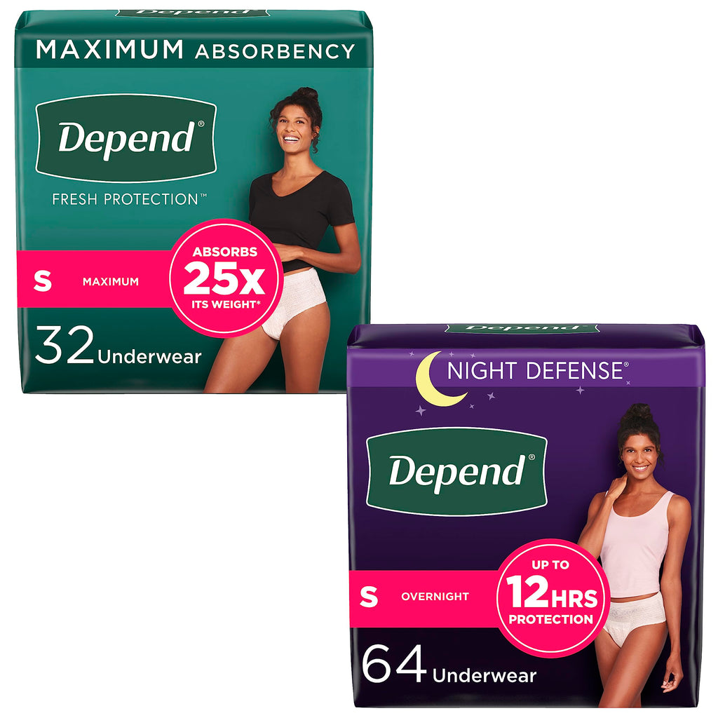 Adult Incontinence Underwear Bundle: Maximum S Blush 32 Count and Overnight S Blush 64 Count Q18812
