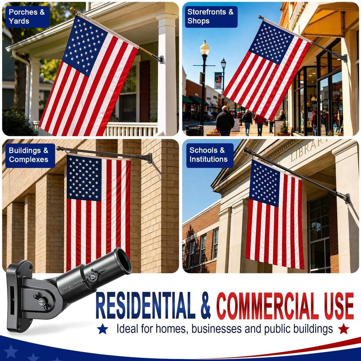 Heavy Duty Stainless Steel Flag Pole Holder I8243
