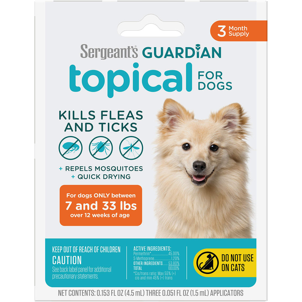 Flea & Tick Topical Dogs 7-33 lbs 3-Month A235427