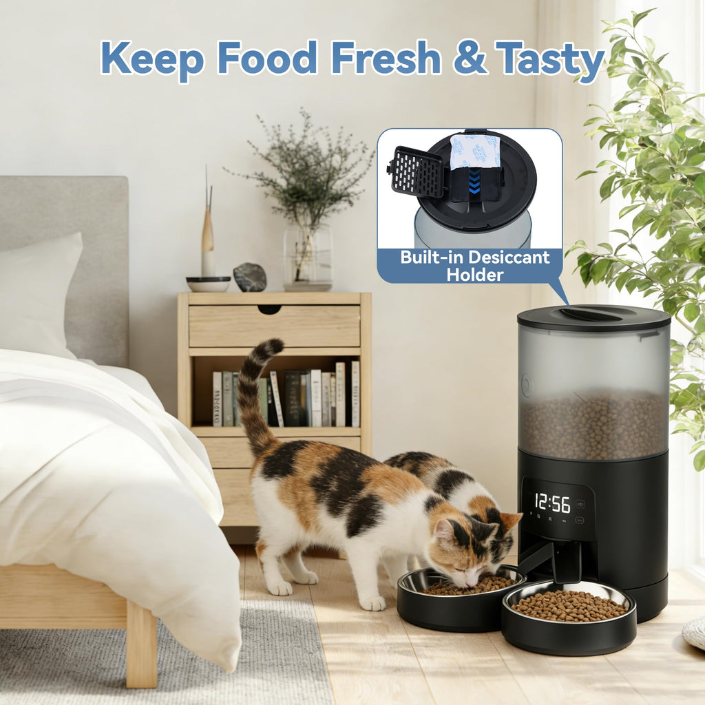Automatic Cat Feeder 6L Black Q915