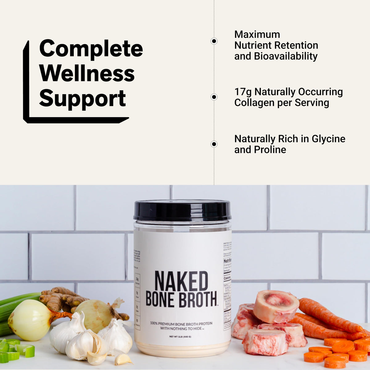 Beef Bone Broth Protein Powder 21G Protein 17G Collagen Unflavored M350006