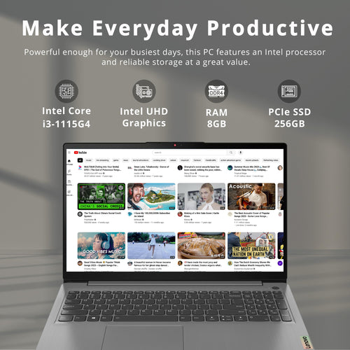 15.6" FHD Touch Laptop, Intel i3, 8GB RAM, 256GB SSD, Grey V288258